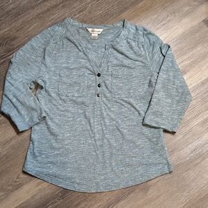 Women's Blue Button-Up Top